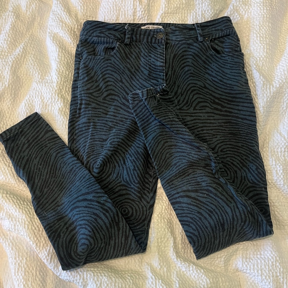 Women’s Teal Striped Skinny jeans